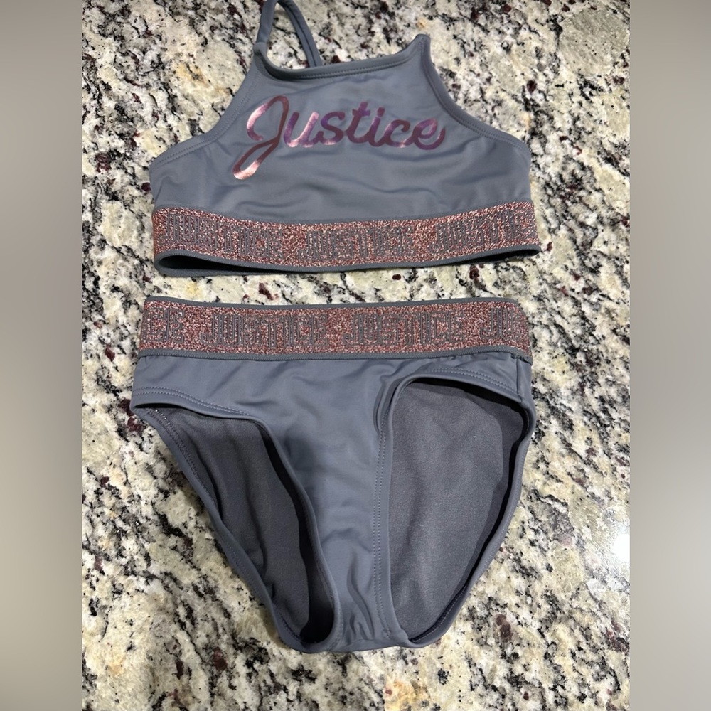 Justice girls 2 piece bikini size 7.
